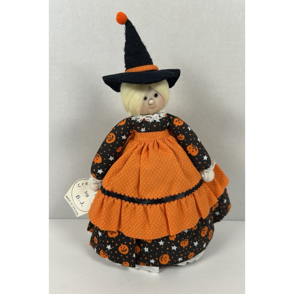 Free Standing Halloween Witch Figurine Decor 10.5" Handmade